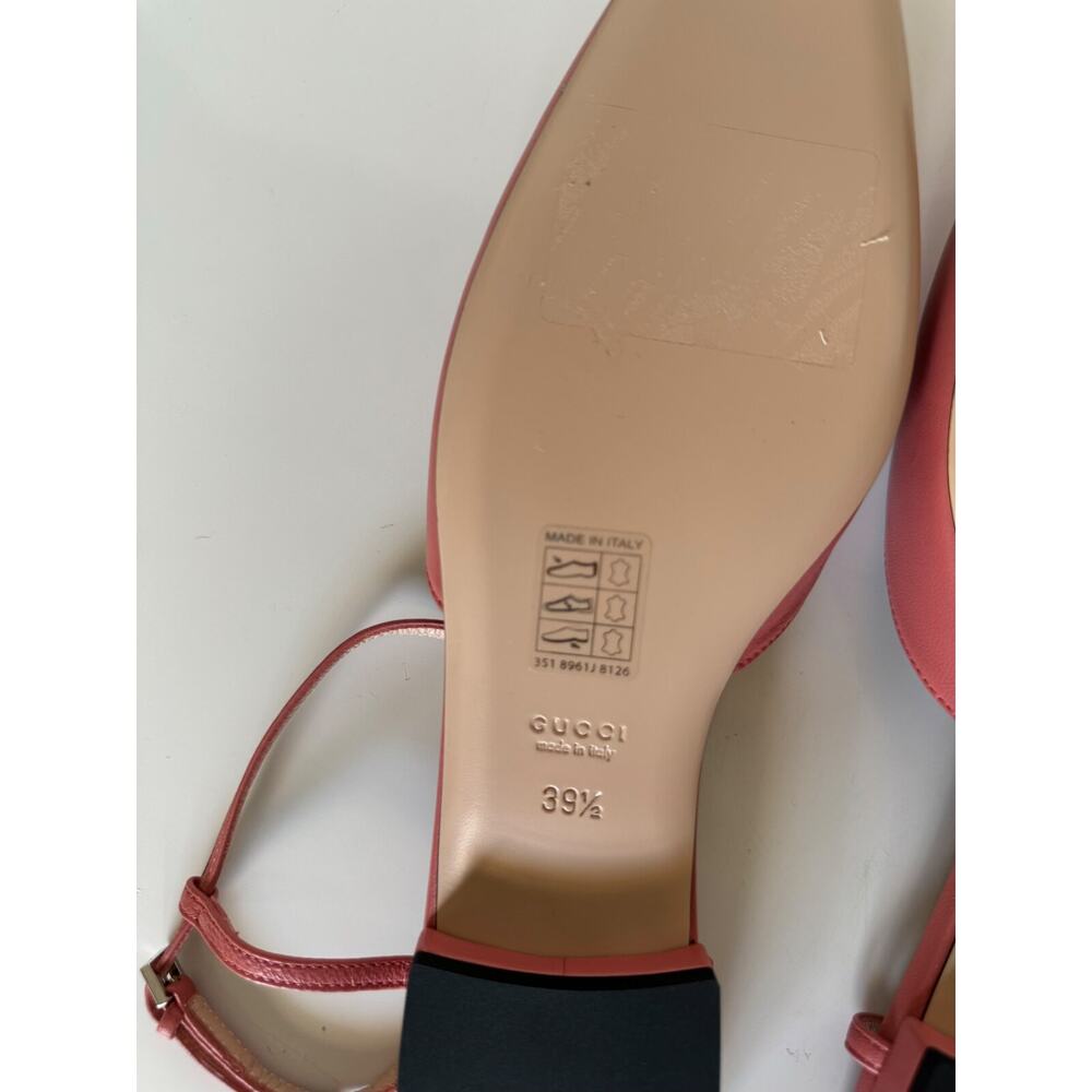 Gucci Women's GG Pink Ballet Flat Leather Sandals 9.5 US (39.5 Eu) IT 754136 NIB - Picture 8 of 13